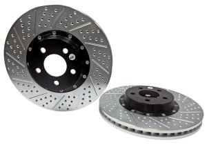 Ford Mustang Brake Rotors (2) - Front - Baer Brakes - EradiSpeed+ Front SDZ 2-Piece - Black - `15-`23